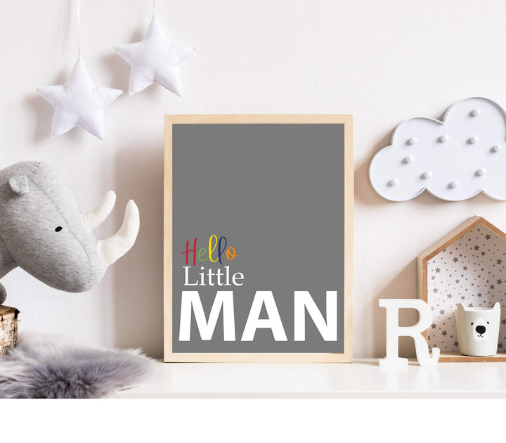 Hello Little man print - Boys wall art - Baby boy gift - Nursery decor boy - Boys room quote - Toddler boy art print - Modern boys wall art nursery art print baby nursery bedroom decor