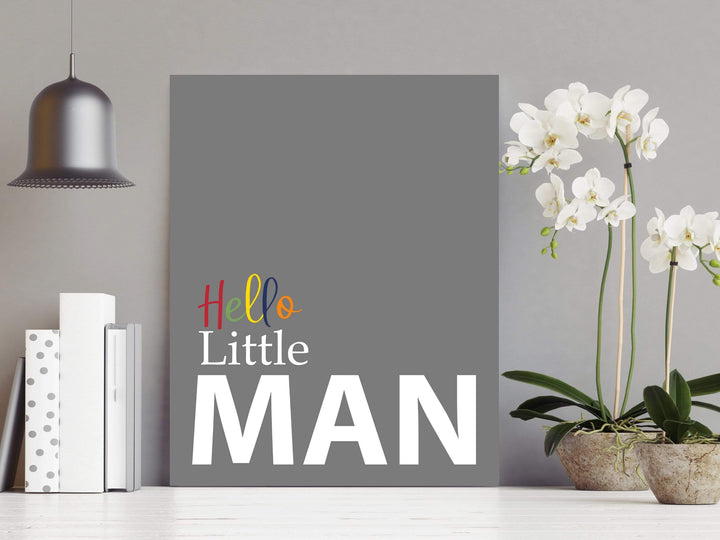 Hello Little man print - Boys wall art - Baby boy gift - Nursery decor boy - Boys room quote - Toddler boy art print - Modern boys wall art nursery art print baby nursery bedroom decor