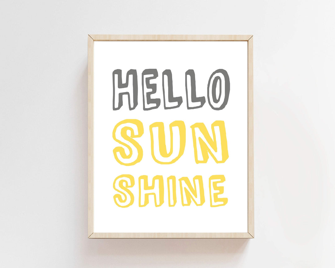 HELLO SUNSHINE Quote for kids bedroom nursery art print baby nursery bedroom decor