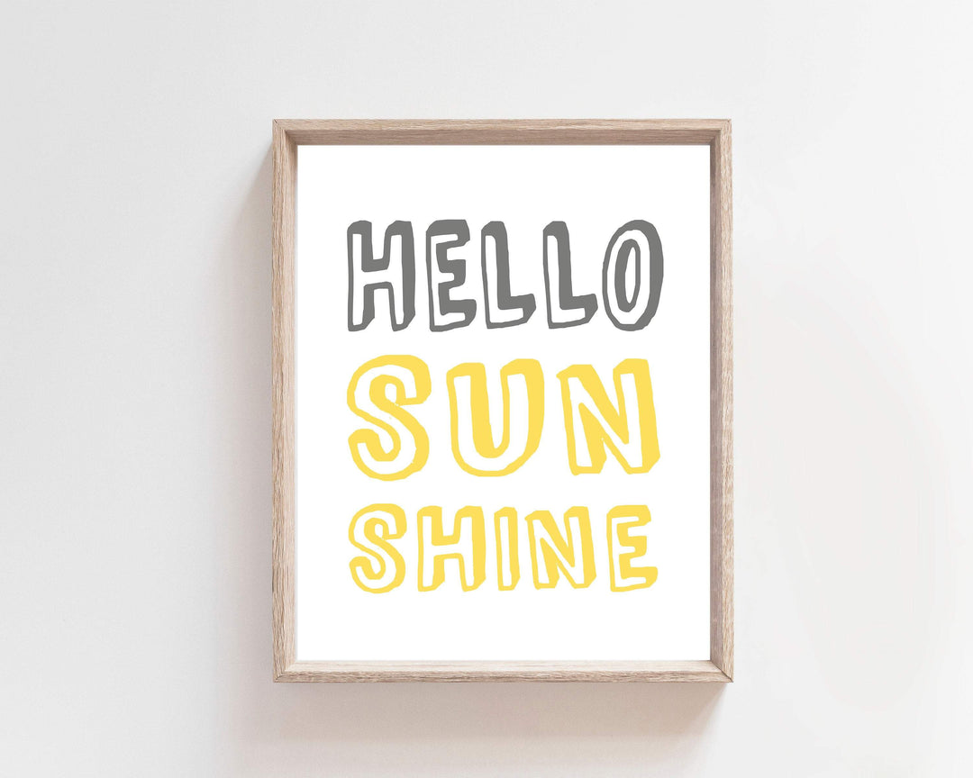 HELLO SUNSHINE Quote for kids bedroom nursery art print baby nursery bedroom decor