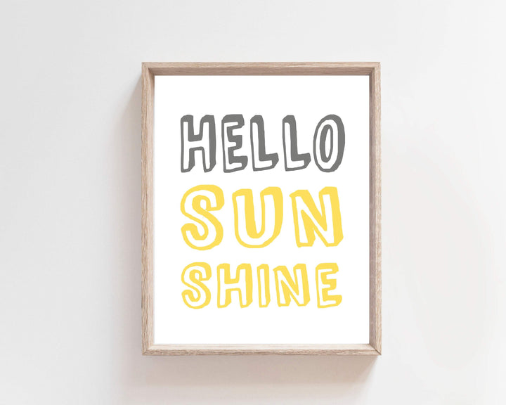 HELLO SUNSHINE Quote for kids bedroom nursery art print baby nursery bedroom decor