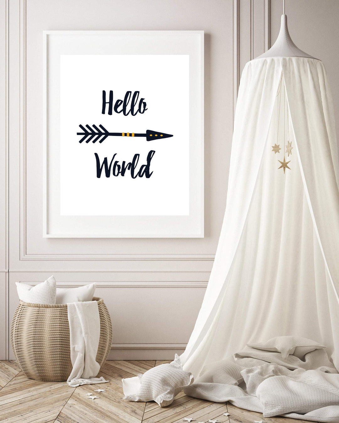Hello World Wall Art Print, Baby nursery wall art print, Printable Baby wall art -25 sizes Include - Instant Download -H1331 nursery art print baby nursery bedroom decor