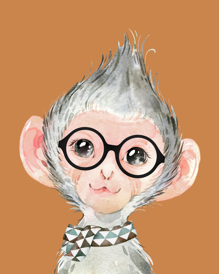 Hipster animal print - Animals with cloths print - Fun animal art - Boys room decor - Cool animal prints -  Boys animal printables - H2447 nursery art print baby nursery bedroom decor