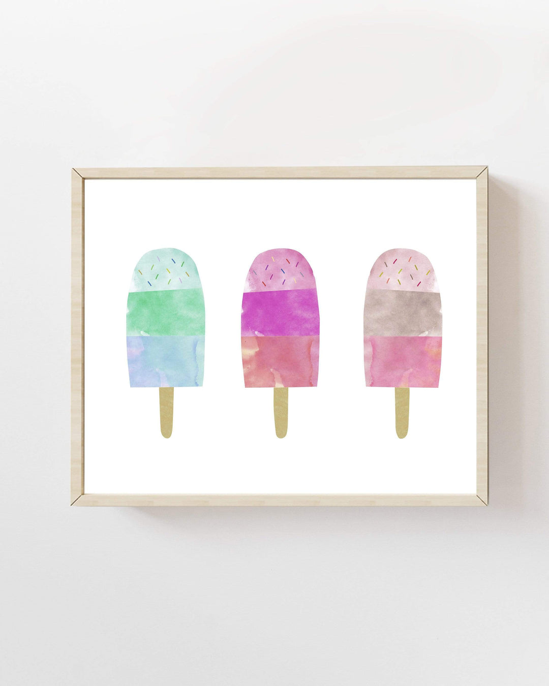 Ice cream art print - Ice cream nursery - Watercolor nursery art - Watercolor Ice cream - Popsicle print - Summer wall art  - H1488 nursery art print baby nursery bedroom decor