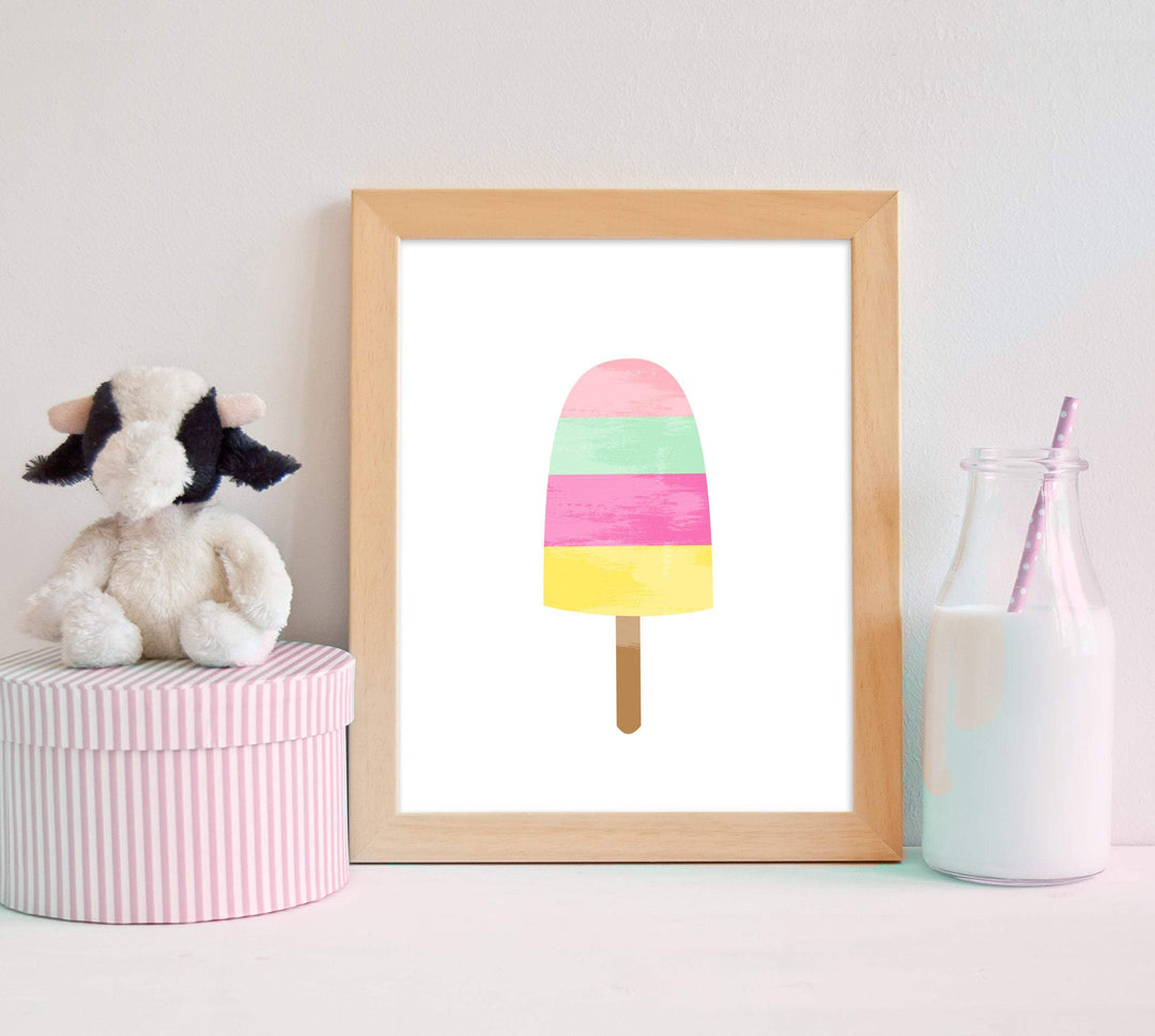 Ice Cream Wall Art, Watercolor Ice Cream Print, Ice Cream Décor, Printable Ice Cream Print - 25 sizes Included  -  Instant Download - H1353 nursery art print baby nursery bedroom decor