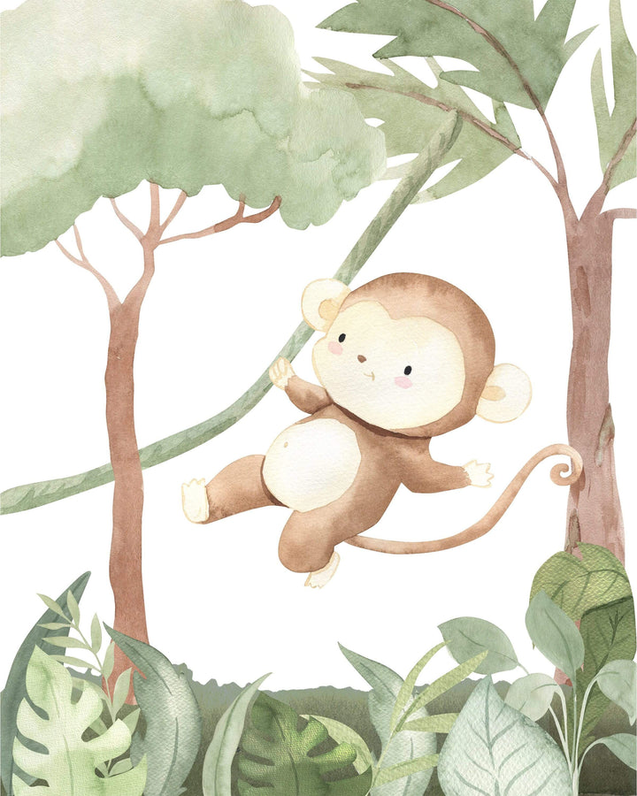 Jungle nursery decor - Baby animal prints - Watercolor jungle animals - Jungle safari animal - Boy nursery prints - Jungle art printable nursery art print baby nursery bedroom decor