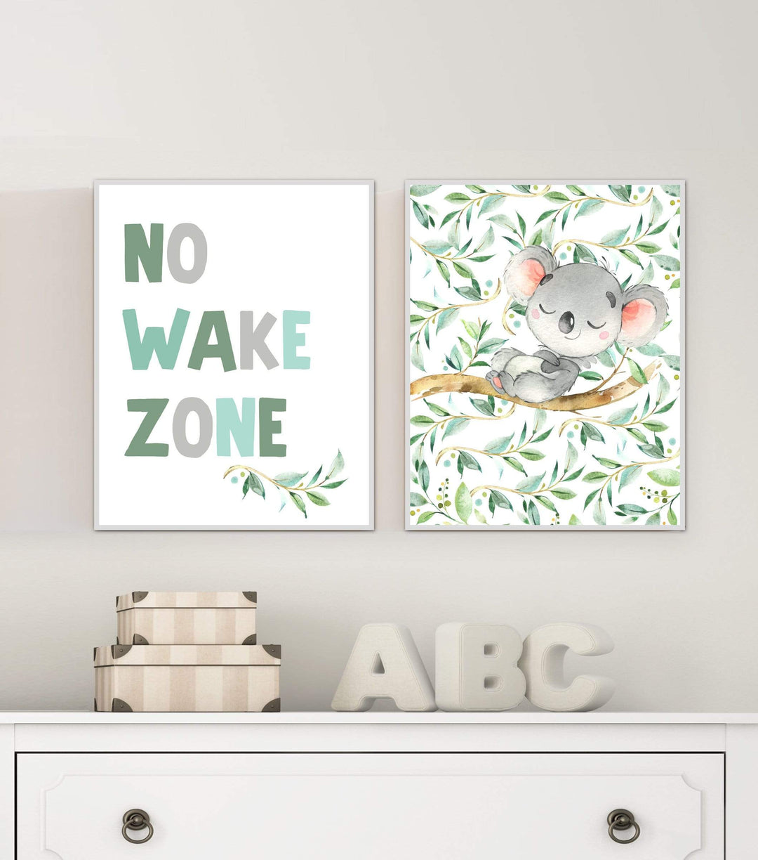 Koala Nursery wall art - Australian animal prints - Koala print - Eucalyptus wall art - Australian nursery Boy - Boy wall Decor -  H1955 nursery art print baby nursery bedroom decor