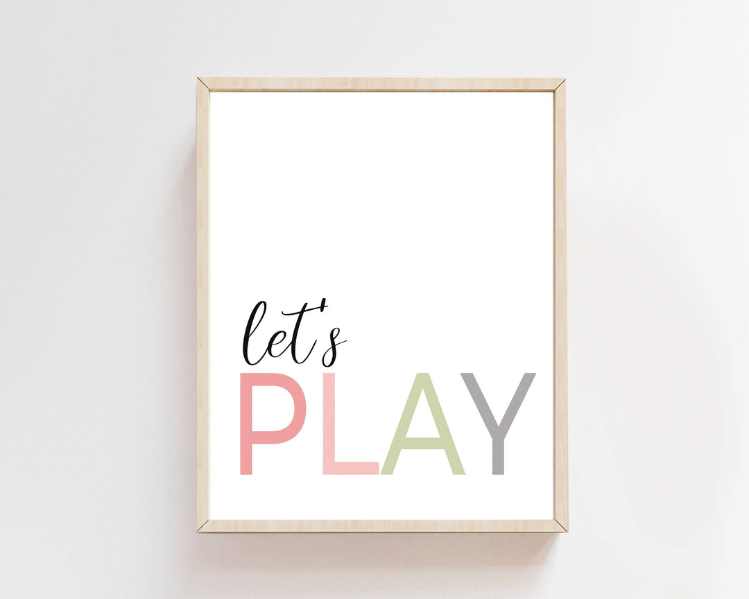 Let's Play Quote nursery art print baby nursery bedroom decor