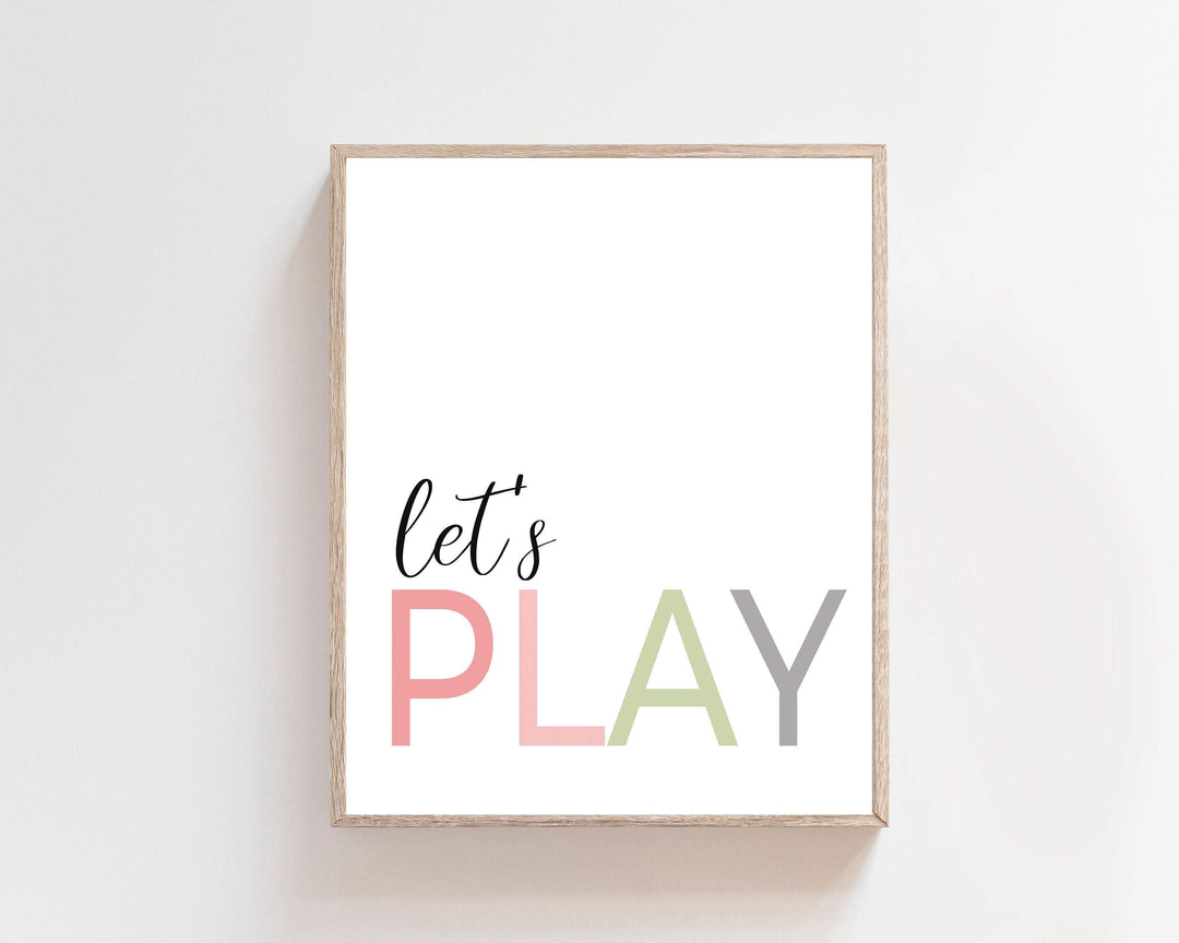 Let's Play Quote nursery art print baby nursery bedroom decor