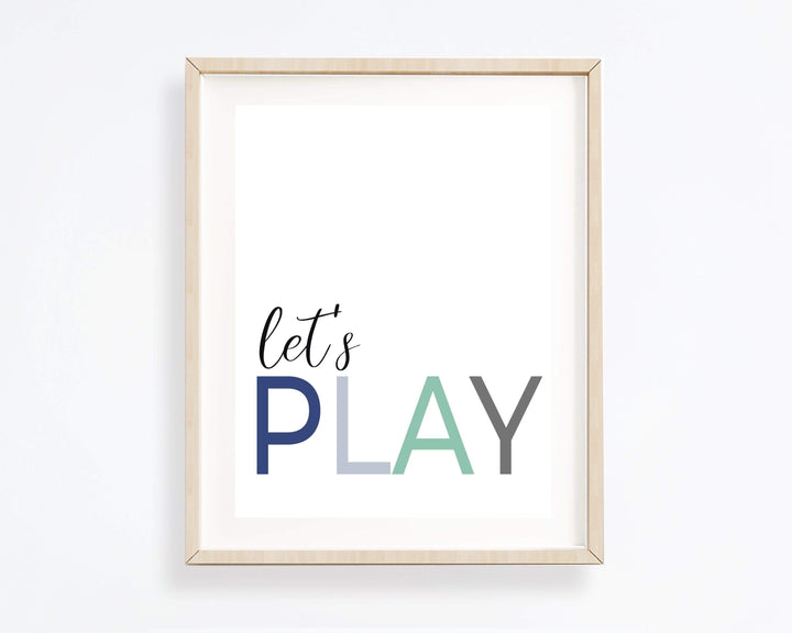 Lets play print - Playroom wall art - Playroom prints - Playroom wall decor - Playroom canvas art - Playroom printable - Boys playroom decor nursery art print baby nursery bedroom decor