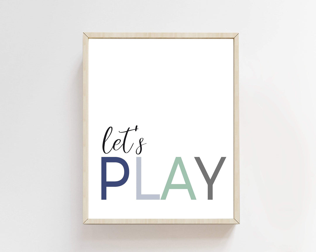 Lets play print - Playroom wall art - Playroom prints - Playroom wall decor - Playroom canvas art - Playroom printable - Boys playroom decor nursery art print baby nursery bedroom decor