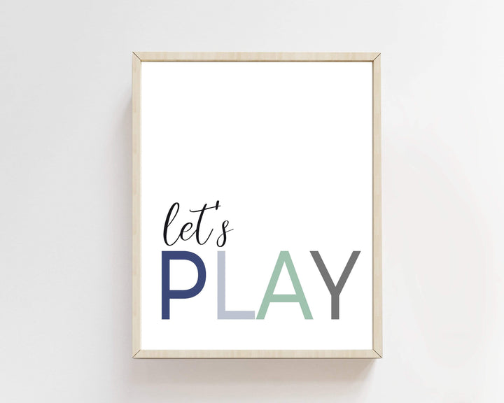 Lets play print - Playroom wall art - Playroom prints - Playroom wall decor - Playroom canvas art - Playroom printable - Boys playroom decor nursery art print baby nursery bedroom decor
