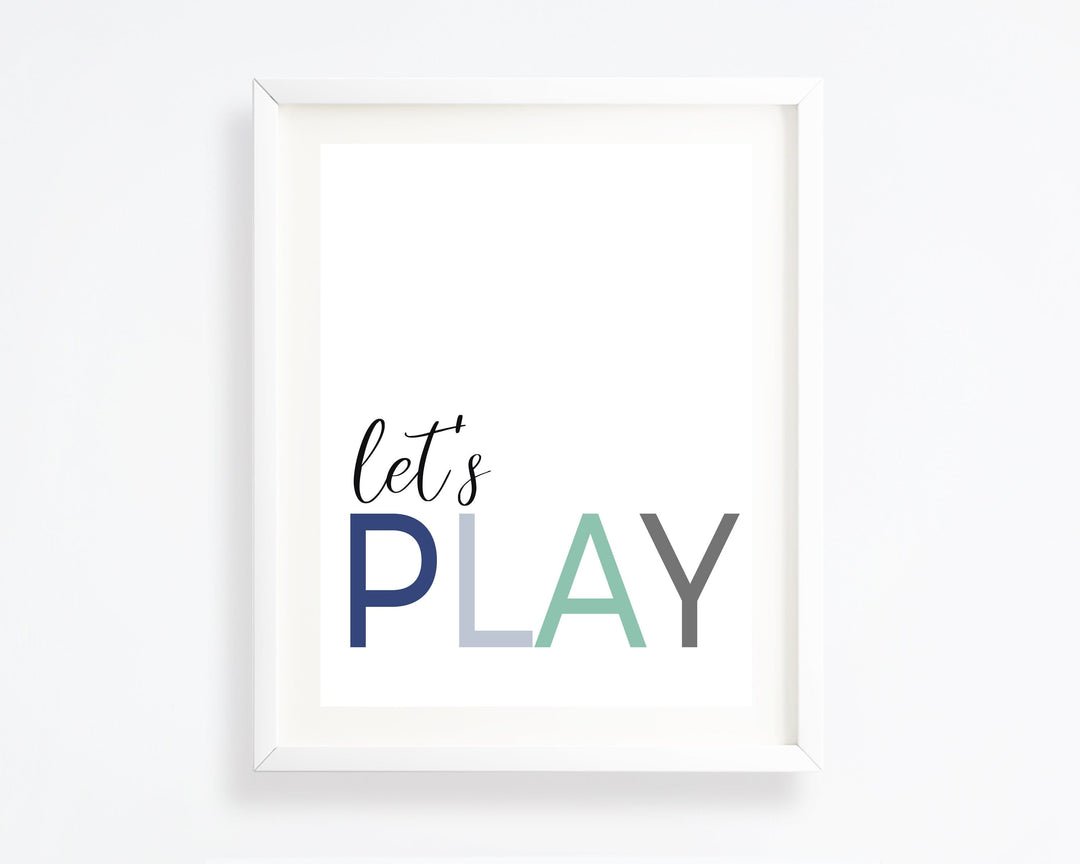 Lets play print - Playroom wall art - Playroom prints - Playroom wall decor - Playroom canvas art - Playroom printable - Boys playroom decor nursery art print baby nursery bedroom decor