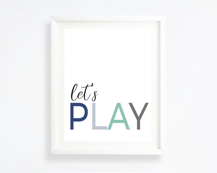 Lets play print - Playroom wall art - Playroom prints - Playroom wall decor - Playroom canvas art - Playroom printable - Boys playroom decor nursery art print baby nursery bedroom decor