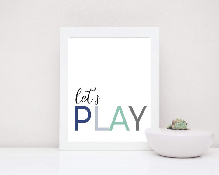 Lets play print - Playroom wall art - Playroom prints - Playroom wall decor - Playroom canvas art - Playroom printable - Boys playroom decor nursery art print baby nursery bedroom decor