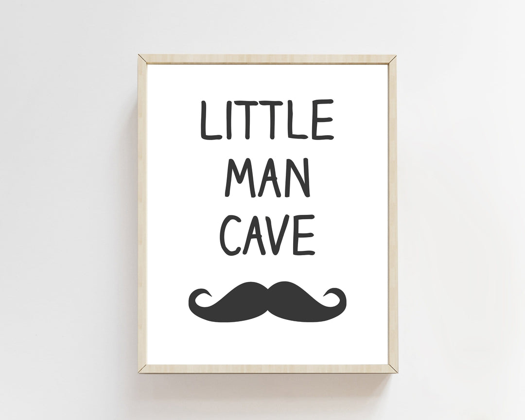 Little Man Cave, Nursery Print, Black and White, Boys wall Art, Baby Room Decor, Boys wall art print, Baby boy nursery wall art - H1266 nursery art print baby nursery bedroom decor
