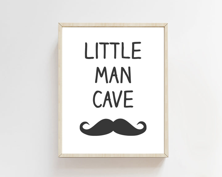 Little Man Cave, Nursery Print, Black and White, Boys wall Art, Baby Room Decor, Boys wall art print, Baby boy nursery wall art - H1266 nursery art print baby nursery bedroom decor
