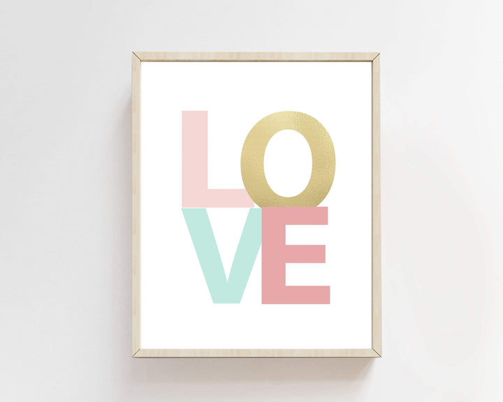 LOVE art print, Baby shower gift, Love room decor, Love wall decor, baby girls room decor, Love sign, Love poster, Love wall art  - H1557 nursery art print baby nursery bedroom decor