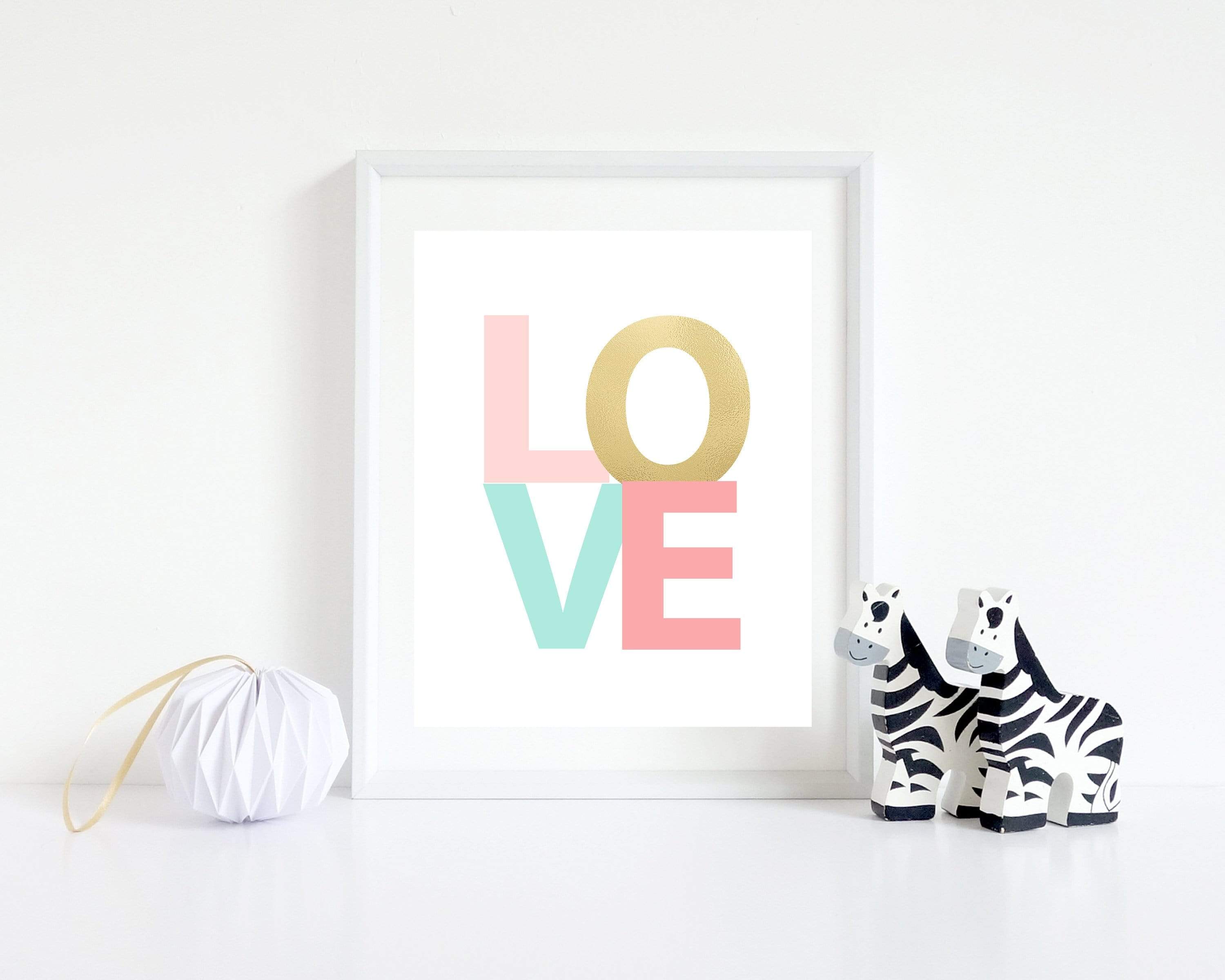 LOVE art print, Baby shower gift, Love room decor, Love wall decor, baby girls room decor, Love sign, Love poster, Love wall art  - H1557 nursery art print baby nursery bedroom decor