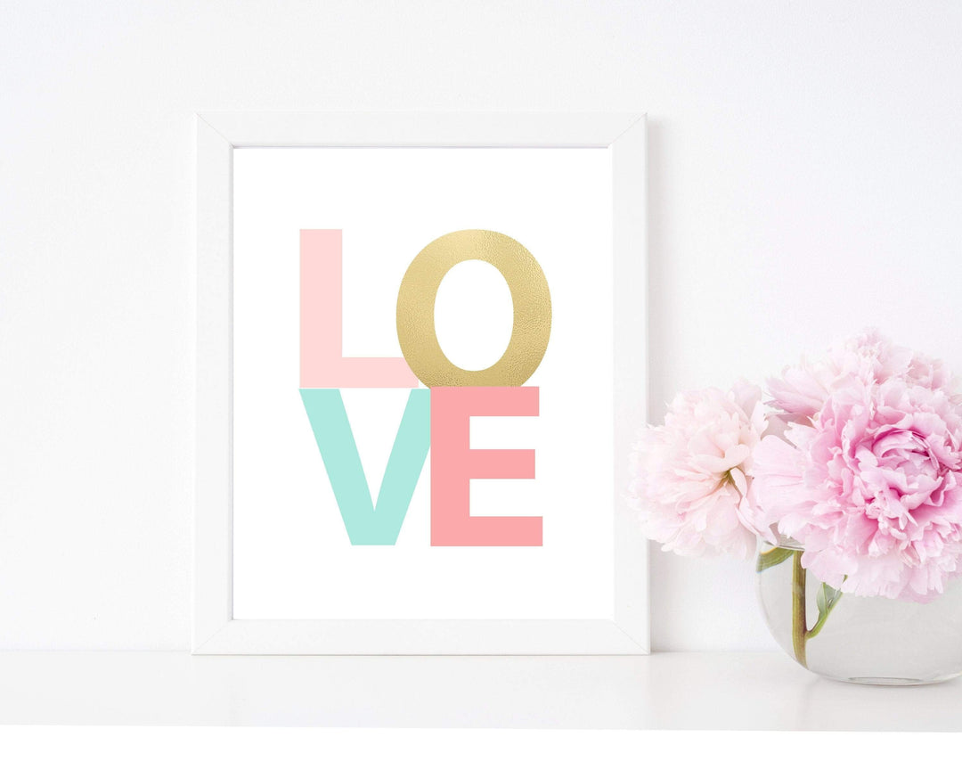 LOVE art print, Baby shower gift, Love room decor, Love wall decor, baby girls room decor, Love sign, Love poster, Love wall art  - H1557 nursery art print baby nursery bedroom decor