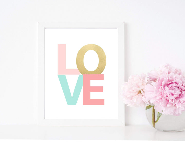 LOVE art print, Baby shower gift, Love room decor, Love wall decor, baby girls room decor, Love sign, Love poster, Love wall art  - H1557 nursery art print baby nursery bedroom decor