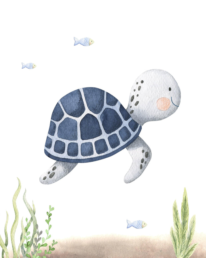 Nautical nursery decor - Under the sea wall art - Ocean nursery prints - Sea life wall art - Nursery prints boys - Watercolor under the sea nursery art print baby nursery bedroom decor