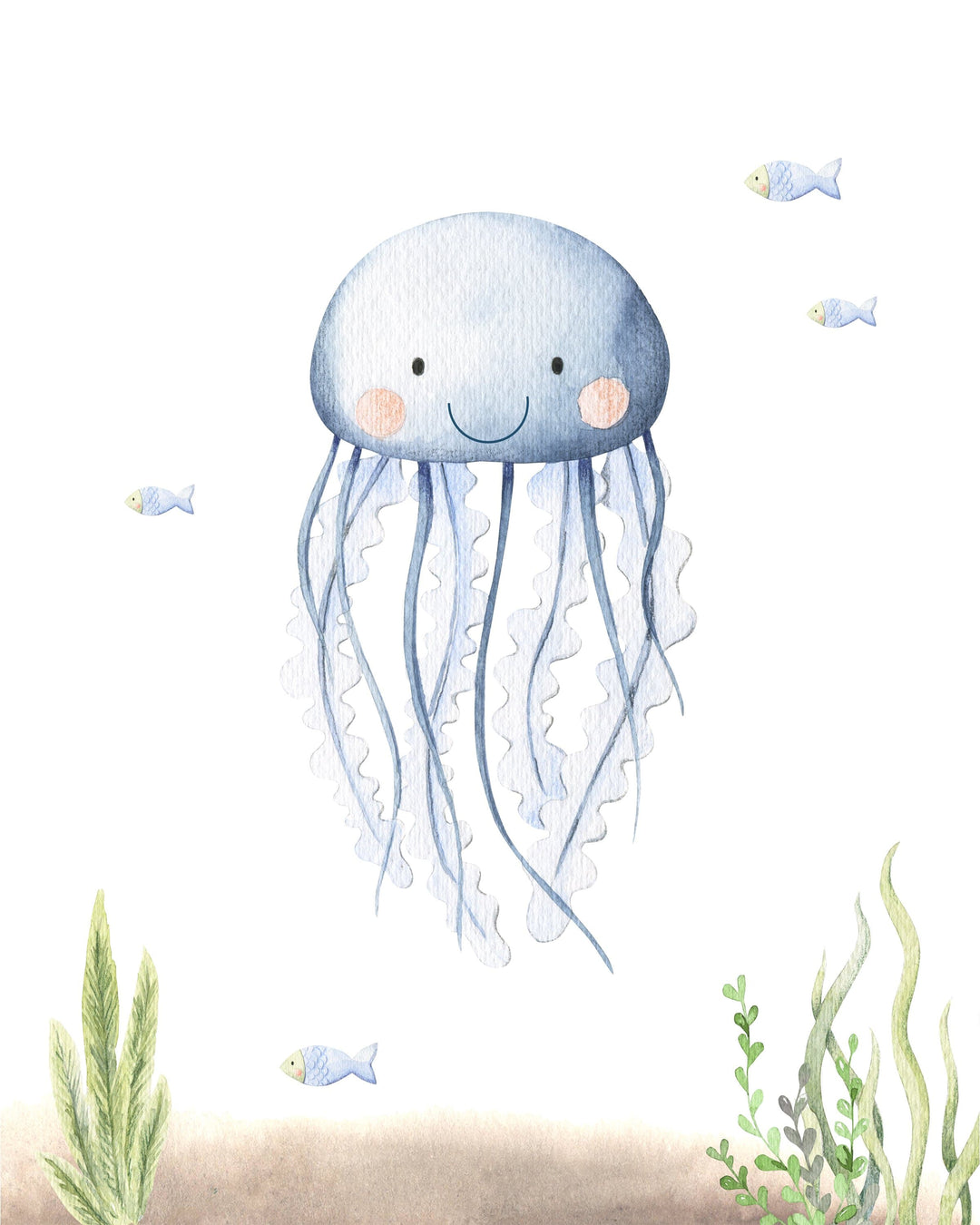 Nautical nursery decor - Under the sea wall art - Ocean nursery prints - Sea life wall art - Nursery prints boys - Watercolor under the sea nursery art print baby nursery bedroom decor