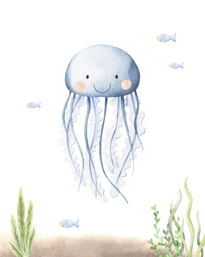 Nautical nursery decor - Under the sea wall art - Ocean nursery prints - Sea life wall art - Nursery prints boys - Watercolor under the sea nursery art print baby nursery bedroom decor