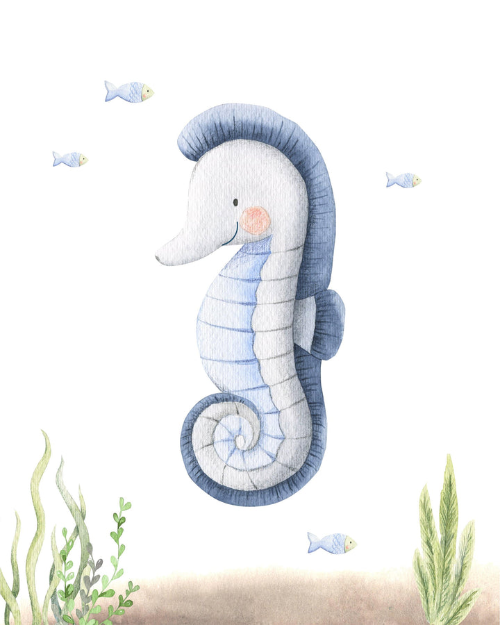 Nautical nursery decor - Under the sea wall art - Ocean nursery prints - Sea life wall art - Nursery prints boys - Watercolor under the sea nursery art print baby nursery bedroom decor