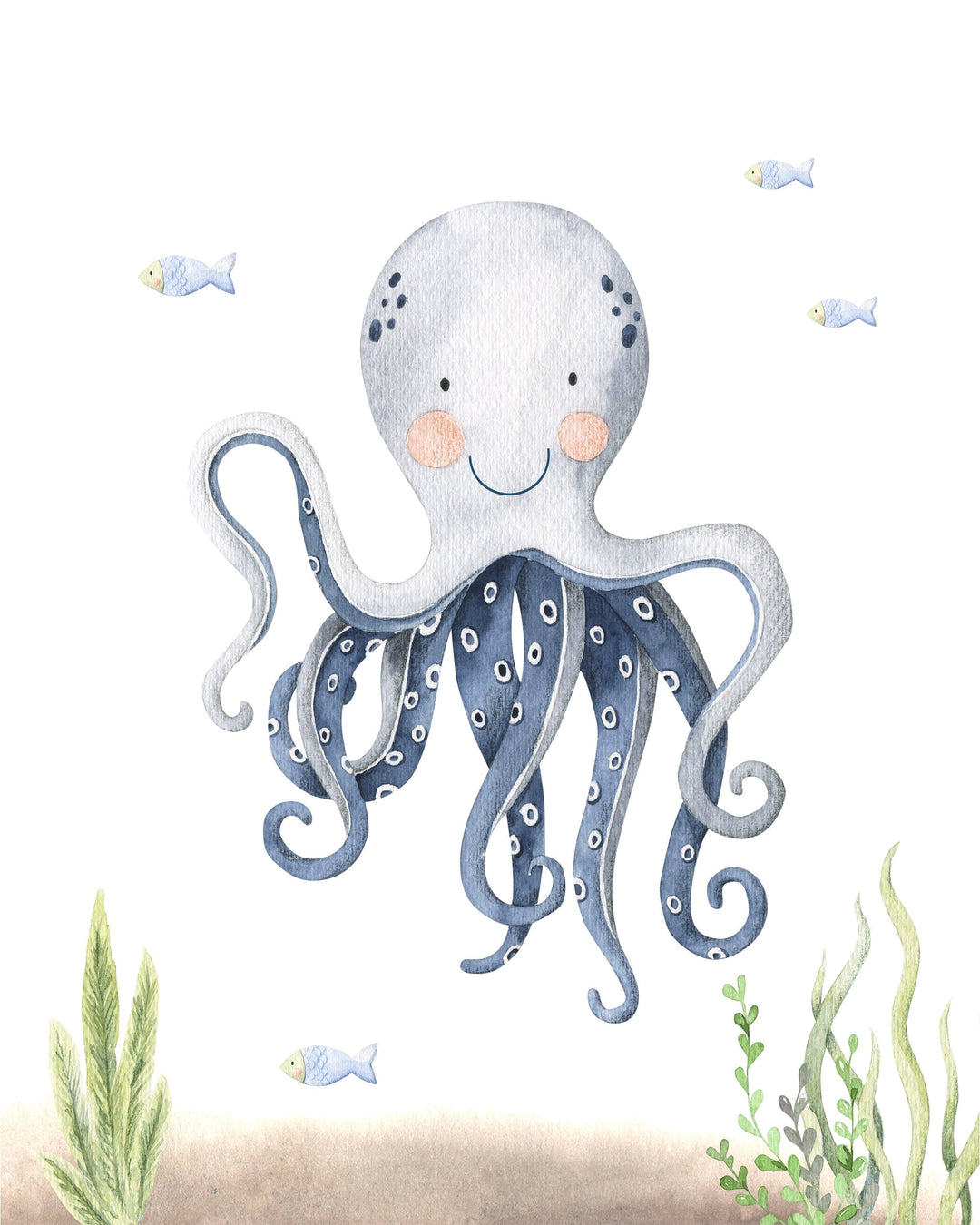 Nautical nursery decor - Under the sea wall art - Ocean nursery prints - Sea life wall art - Nursery prints boys - Watercolor under the sea nursery art print baby nursery bedroom decor