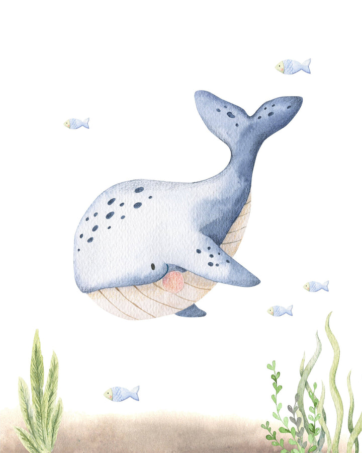 Nautical nursery decor - Under the sea wall art - Ocean nursery prints - Sea life wall art - Nursery prints boys - Watercolor under the sea nursery art print baby nursery bedroom decor