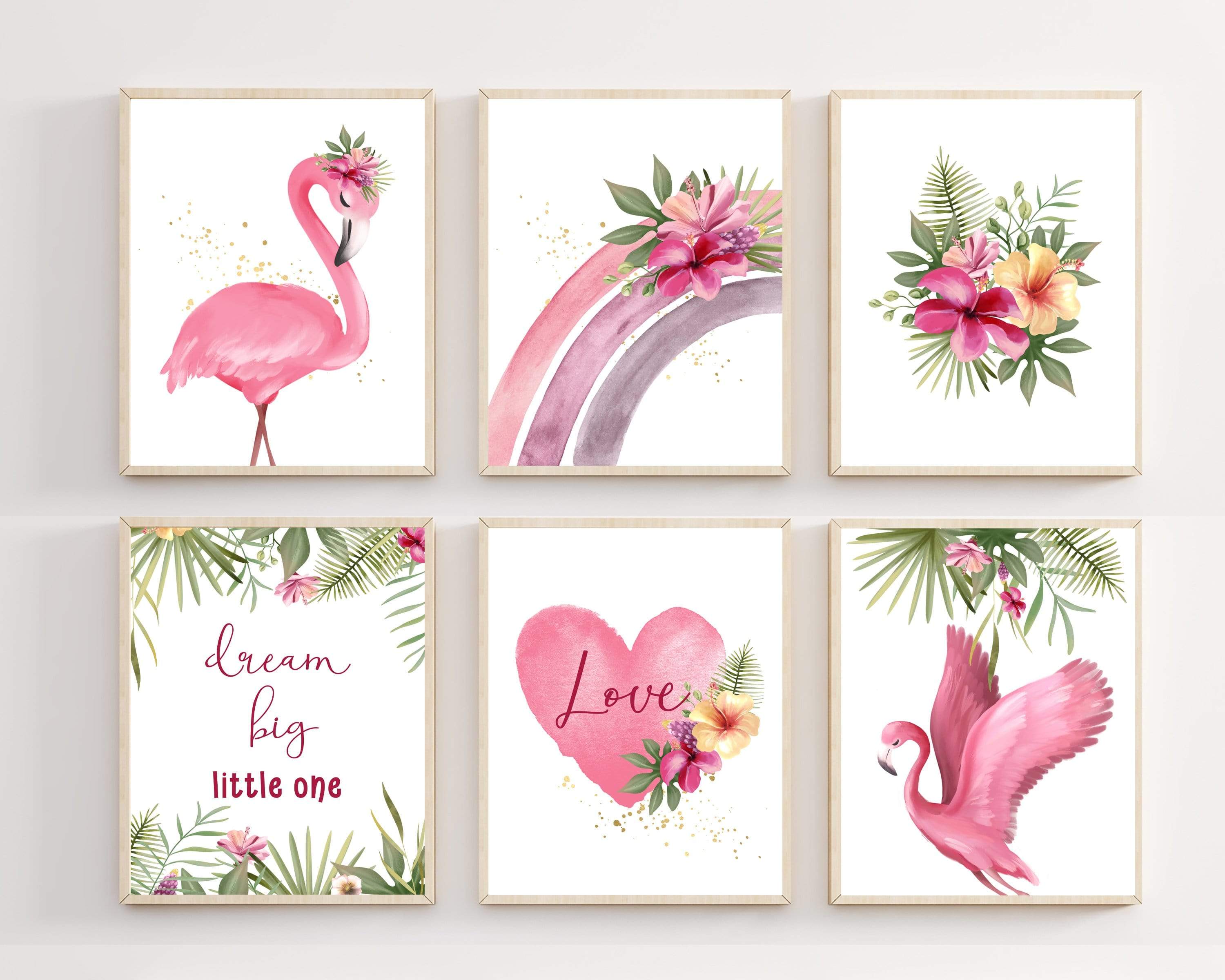 Pink Flamingo art print - Girls room wall art - Flamingo printable - Flamingo wall art - Flamingo nursery decor - Tropical nursery prints nursery art print baby nursery bedroom decor