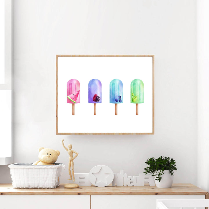 Popsicle art print - Ice cream print - Popsicle printable - Kitchen wall art - Girls bedroom decor - Girls nursery prints - Summer Prints nursery art print baby nursery bedroom decor