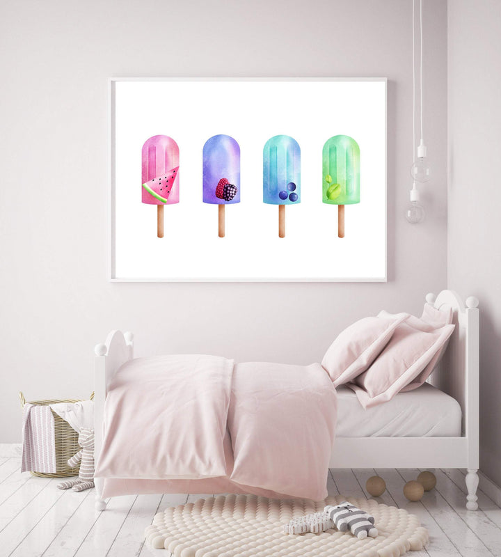 Popsicle art print - Ice cream print - Popsicle printable - Kitchen wall art - Girls bedroom decor - Girls nursery prints - Summer Prints nursery art print baby nursery bedroom decor