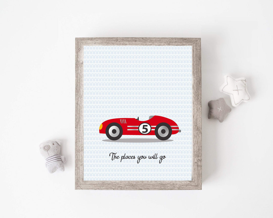 Racing car print - Boys wall art - Vintage race car art - Car art print - Baby boy nursery prints - Car canvas - Car printable - H1902 nursery art print baby nursery bedroom decor