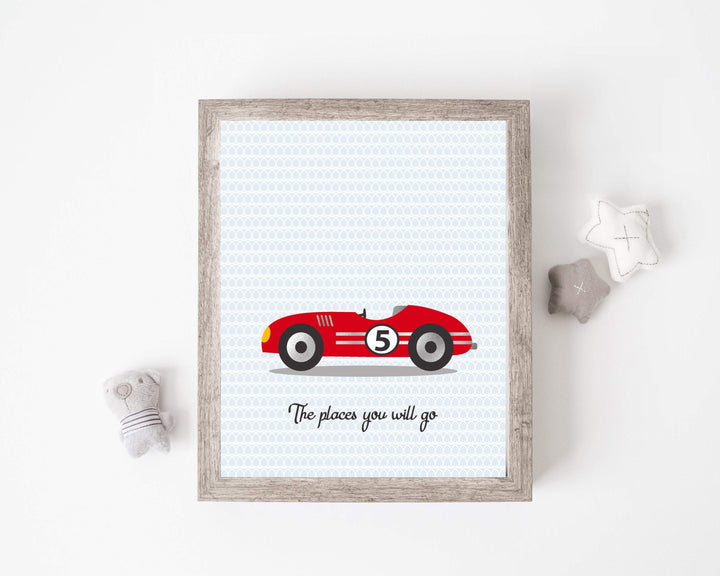 Racing car print - Boys wall art - Vintage race car art - Car art print - Baby boy nursery prints - Car canvas - Car printable - H1902 nursery art print baby nursery bedroom decor