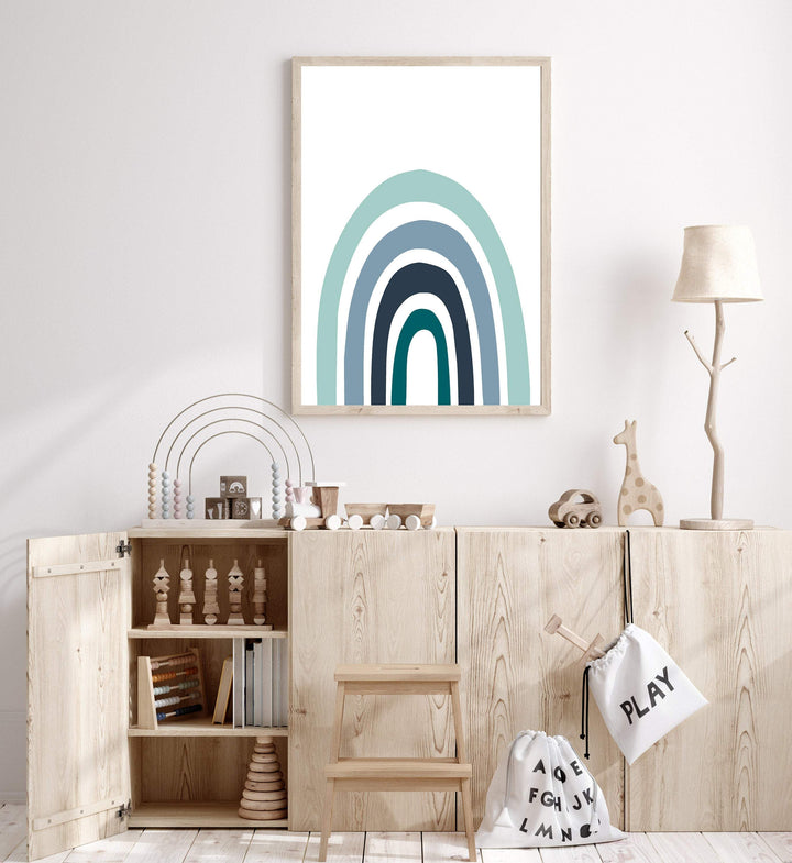 Rainbow boys nursery - Blue rainbow print - Boys room decor - Scandi nursery print - Boys nursery prints - Rainbow printable - Modern boy nursery art print baby nursery bedroom decor