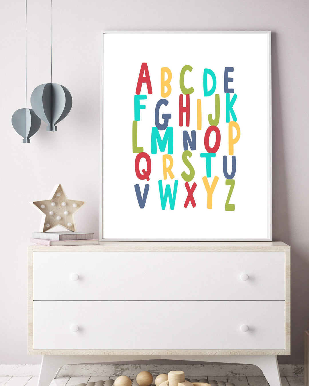 Rainbow Kids Alphabet Wall Art Print nursery art print baby nursery bedroom decor