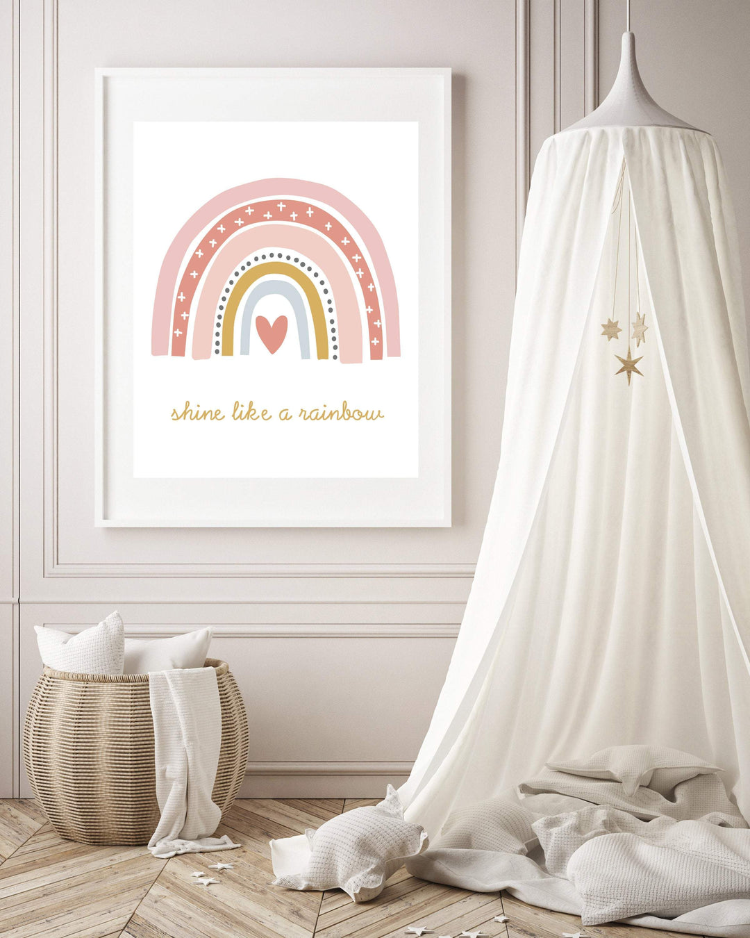 Rainbow print - Girls bedroom decor - Printable wall art - Rainbow print nursery - Rainbow wall art - Baby girl nursery decor - Blush pink nursery art print baby nursery bedroom decor