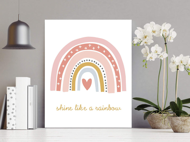 Rainbow print - Girls bedroom decor - Printable wall art - Rainbow print nursery - Rainbow wall art - Baby girl nursery decor - Blush pink nursery art print baby nursery bedroom decor