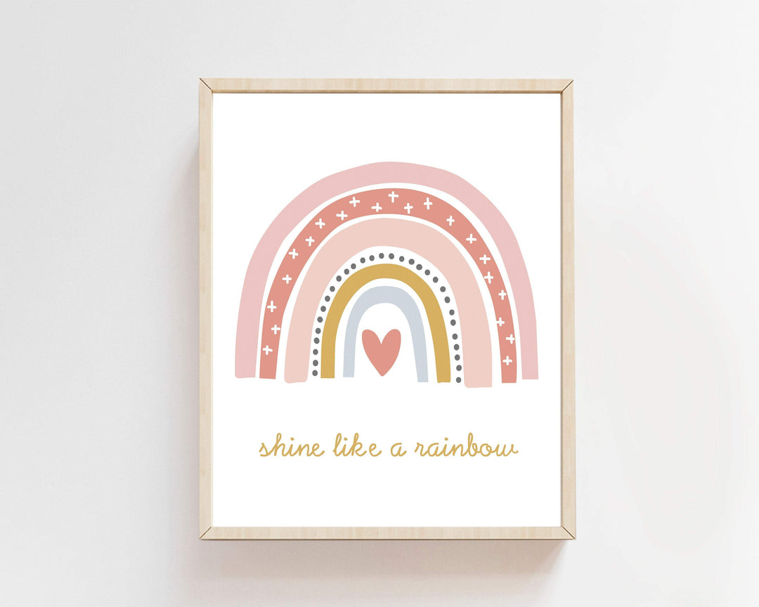 Rainbow print - Girls bedroom decor - Printable wall art - Rainbow print nursery - Rainbow wall art - Baby girl nursery decor - Blush pink nursery art print baby nursery bedroom decor