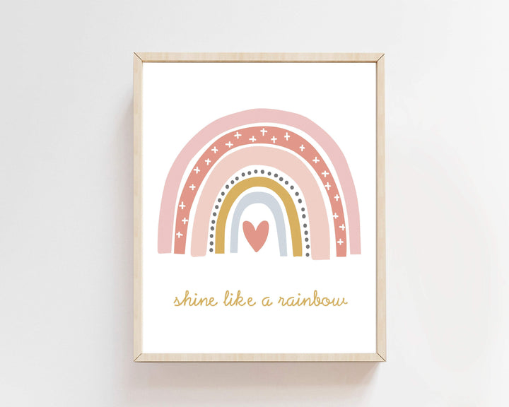 Rainbow print - Girls bedroom decor - Printable wall art - Rainbow print nursery - Rainbow wall art - Baby girl nursery decor - Blush pink nursery art print baby nursery bedroom decor