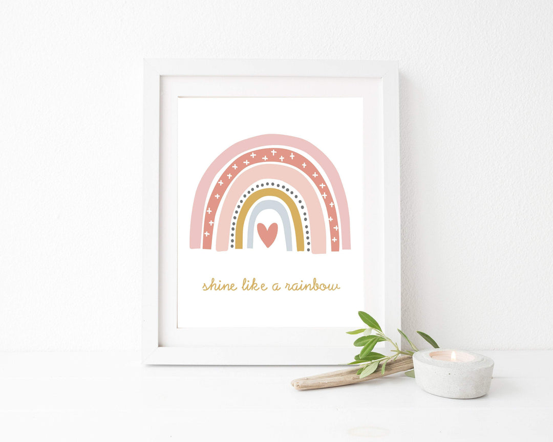 Rainbow print - Girls bedroom decor - Printable wall art - Rainbow print nursery - Rainbow wall art - Baby girl nursery decor - Blush pink nursery art print baby nursery bedroom decor