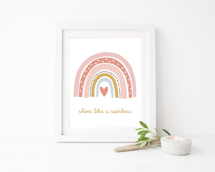 Rainbow print - Girls bedroom decor - Printable wall art - Rainbow print nursery - Rainbow wall art - Baby girl nursery decor - Blush pink nursery art print baby nursery bedroom decor