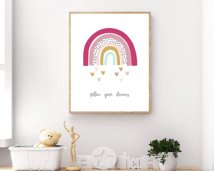 Rainbow print nursery - Rainbow printable art - Baby girl nursery wall art - Pink rainbow print - Rainbow art print - Rainbow wall art nursery art print baby nursery bedroom decor