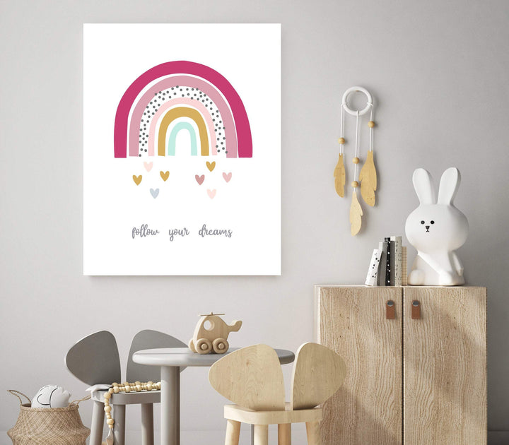 Rainbow print nursery - Rainbow printable art - Baby girl nursery wall art - Pink rainbow print - Rainbow art print - Rainbow wall art nursery art print baby nursery bedroom decor