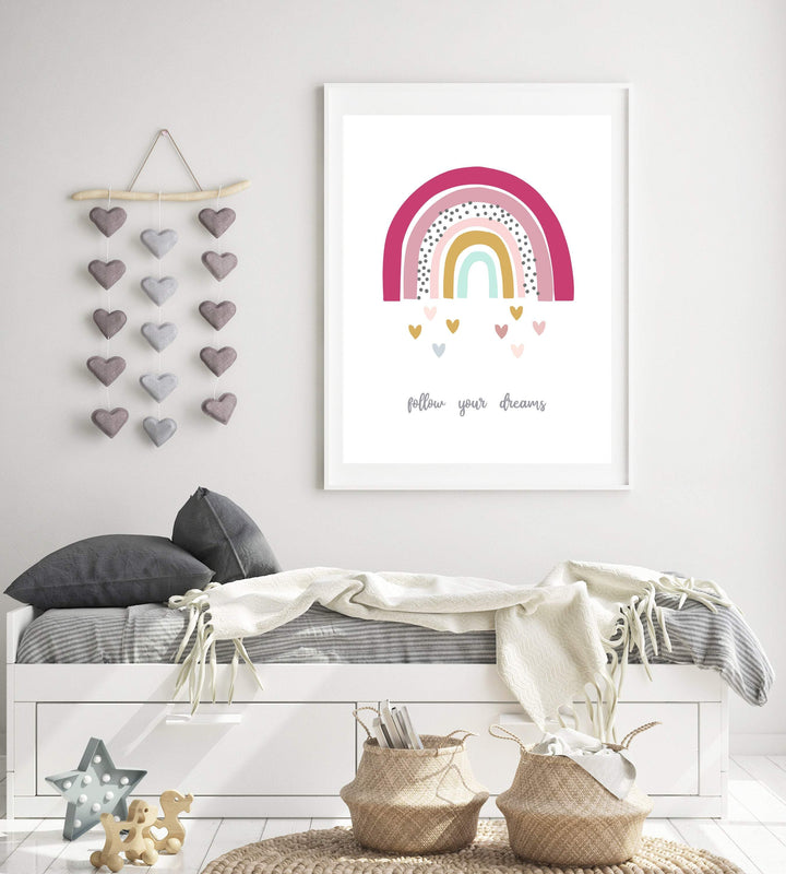 Rainbow print nursery - Rainbow printable art - Baby girl nursery wall art - Pink rainbow print - Rainbow art print - Rainbow wall art nursery art print baby nursery bedroom decor