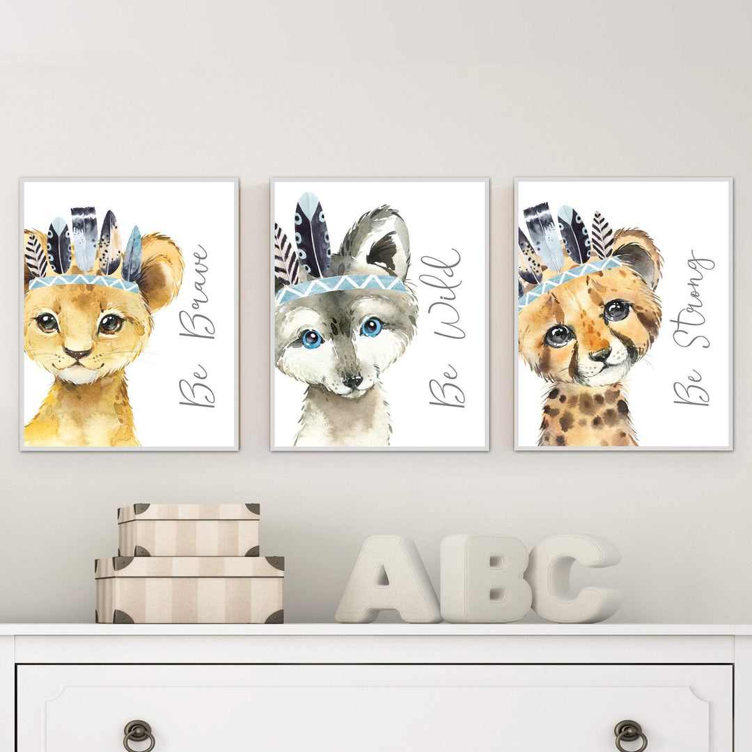 safari animal nursery prints - Tribal nursery decor - Boy safari nursery nursery art print baby nursery bedroom decor