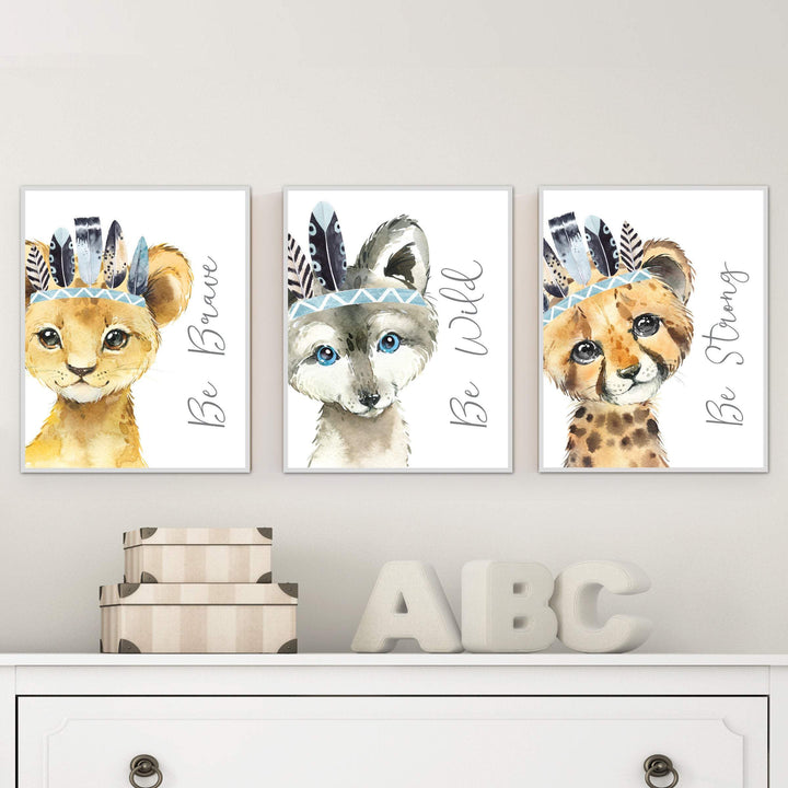 safari animal nursery prints - Tribal nursery decor - Boy safari nursery nursery art print baby nursery bedroom decor