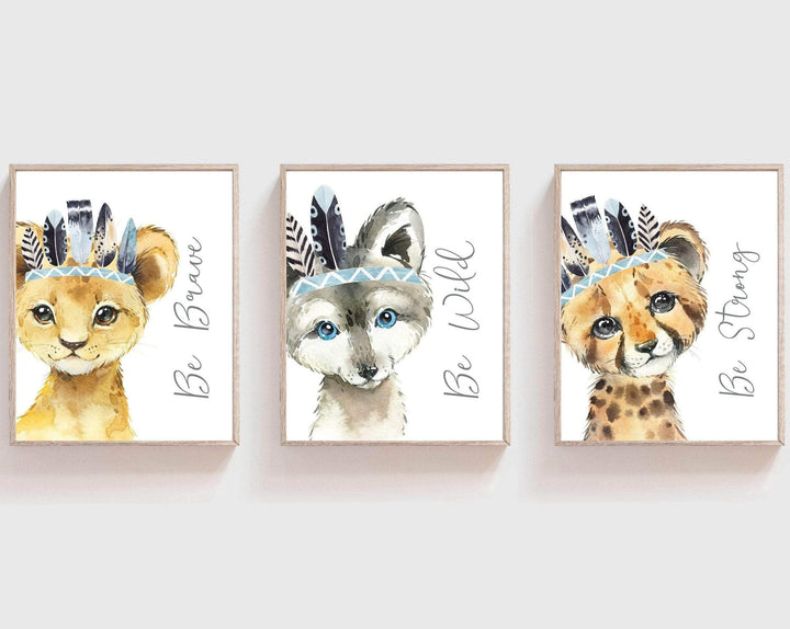 safari animal nursery prints - Tribal nursery decor - Boy safari nursery nursery art print baby nursery bedroom decor